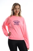 Kadın Polo State Baskılı 3 İplik Sweat  Neon Pembe thumbnail 5