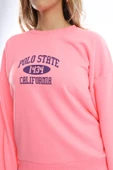 Kadın Polo State Baskılı 3 İplik Sweat  Neon Pembe thumbnail 7