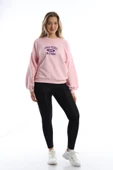 Kadın Polo State Baskılı 3 İplik Sweat Pembe thumbnail 4