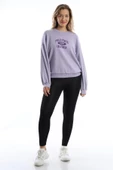 Kadın Polo State Baskılı 3 İplik Sweat Lila thumbnail 4