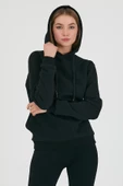 Kadın Kapüşonlu 3 iplik Sweatshirt  Siyah thumbnail 7