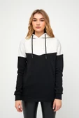 Kadın Çift Renk Sweatshirt Siyah Beyaz thumbnail 1