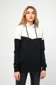 Kadın Çift Renk Sweatshirt Siyah Beyaz thumbnail 4