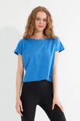 Kadın T-shirt Mavi thumbnail 7