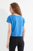 Kadın T-shirt Mavi thumbnail 10