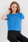 Kadın T-shirt Mavi thumbnail 9