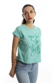 Kadın You Are So Lovely Baskılı Tişört Turkuaz thumbnail 3