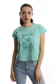 Kadın You Are So Lovely Baskılı Tişört Turkuaz thumbnail 2