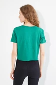 Kadın Baskılı T-shirt Yeşil thumbnail 10