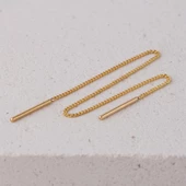 14 Ayar Altın Sallantı Zincir Tek Küpe 0,60 Gr - 4