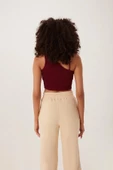 Kadın Askılı Crop Kaşkorse  Bordo - 3