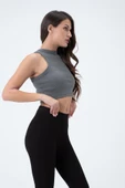 Kadın Kaşkorse Crop Atlet   Gri - 2
