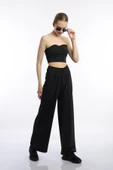 Kadın Allegro Kumaş Oversize Pantolon Siyah - 2