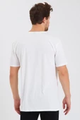 Erkek Pamuk Modal Oversize T-shirt Beyaz - 4