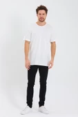 Erkek Pamuk Modal Oversize T-shirt Beyaz - 3