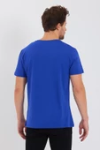 Erkek Pamuk Modal Regular Fit T-shirt Saks - 4