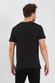 Erkek Pamuk Modal Regular Fit T-shirt Siyah - 4