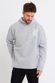 Erkek Oversize Baskılı Sweatshirt Gri Melanj - 3