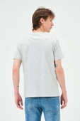 Erkek Bisiklet Yaka Regular Kalıp T-shirt  Kar Melanj - 3