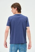 Erkek Bisiklet Yaka Regular Kalıp T-shirt  İndigo - 3