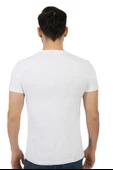 Erkek Bisiklet Yaka Regular Fit Tişört Beyaz - 3
