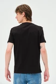 Erkek Bisiklet Yaka Regular Kalıp T-shirt Siyah - 4