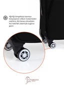 Büyük ve Kabin Boy Valiz Seti 4 Teker Kumaş Valiz Siyah 1081 thumbnail 5