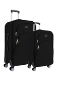 Büyük ve Kabin Boy Valiz Seti 4 Teker Kumaş Valiz Siyah 1081 thumbnail 1