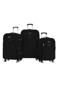 3'lü Valiz Seti 4 Teker Kumaş Valiz Siyah 1081 thumbnail 1