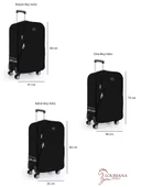 3'lü Valiz Seti 4 Teker Kumaş Valiz Siyah 1081 thumbnail 3