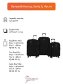 3'lü Valiz Seti 4 Teker Kumaş Valiz Siyah 1081 thumbnail 2