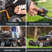 WORX WG748E 40Volt 4.0Ah. Li-ion 46CM Profesyonel Kömürsüz Şarjlı Çim Biçme - 9