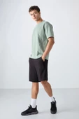 TOMMY LIFE Siyah Pamuklu Kalın Yumuşak Dokulu Comfort Fit Basic Erkek Şort - 81260 - 1