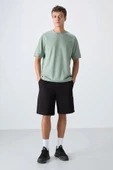 TOMMY LIFE Siyah Pamuklu Kalın Yumuşak Dokulu Comfort Fit Basic Erkek Şort - 81260 - 4