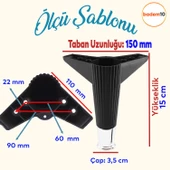 Elista Mobilya Ayağı Sehpa Tv Ünitesi Ayakları Yükseltici 15 Cm Siyah Krom 4 Adet thumbnail 2