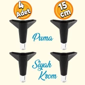 Elista Mobilya Ayağı Sehpa Tv Ünitesi Ayakları Yükseltici 15 Cm Siyah Krom 4 Adet thumbnail 1