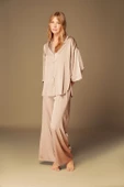 Pijama Takım Gecelik Pantolon Gömlek 1528 - 2'li Set Vizon - 2