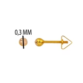 Vidalı 3 mm. 14 Ayar Top Altın Küpe thumbnail 4