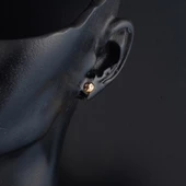 Vidalı 3 mm. 14 Ayar Top Altın Küpe thumbnail 3