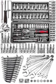 Premium 58 Parça 46Mini Lokma Takımı Otomatik Cırcırlı 1/4" 12 Parça Kombine Açık Ağız-yıldız Takım - 1