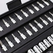 Yüksek Kalite 46 Parça Mini Lokma Takımı Otomatik Cırcırlı 1/4"   Kombinasyon Alet Seti thumbnail 4