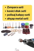 Hobi Gravür Dremel Taşlama Ucu Mini Metal Ahşap Oyma Seti Parlatma Çapak Alma 105 Parça Kalıpçı Set thumbnail 4