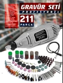 211PCS 450 Watt 6 Kademe Devir Ayarlı PVC Çantalı Hobi Gravür Seti Mini Taşlama  Esnek Şaft Hediye - 2