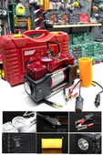 Oto Kamyon Lastik Şişirme 12V 150PSI Ağır Hizmet Çift Silindirli Çantalı Hava Kompresörü Kit Set - 3