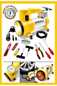 Full Çok Amaçlı Taşınabilir 140 Psı Araba Oto Araç Lastik Şişirme Pompası Metal Gövde Kompresör - 1