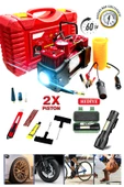 Ağır Hizmet Çift Silindirli 12V 150PSI Çantalı  Oto Kamyon Lastik Şişirme hava kompresörü Kit Set - 1