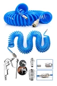 Yüksek Kalite Kompresör Spiral Hava Hortumu 8 mm 15 mt Hava Jakı  Hava Tabancası Recor Seti - 1