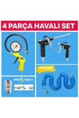 PROXTECH Kompresör Lastik Şişirme, Spiral Hava Hortumu 15 mt Hava Jakı  Hava Tabancası Recor Seti - 3
