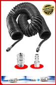 Havalı 15 METRE  Kompresör Spiral Hava Hortumu 8 mm 15 mt Hava Jakı  Hava Tabancası Recor Paket - 3