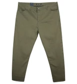 Erkek Büyük Beden 110 Kilo-172 Kilo Arası İçin Uygun Likralı Kanvas Pantolon Haki - 3